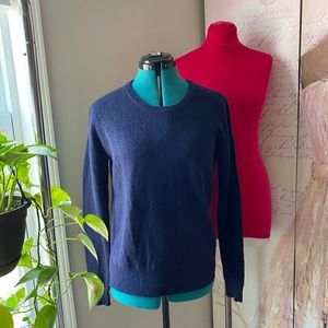 Navy blue knit wool alpaca blend sweater Small